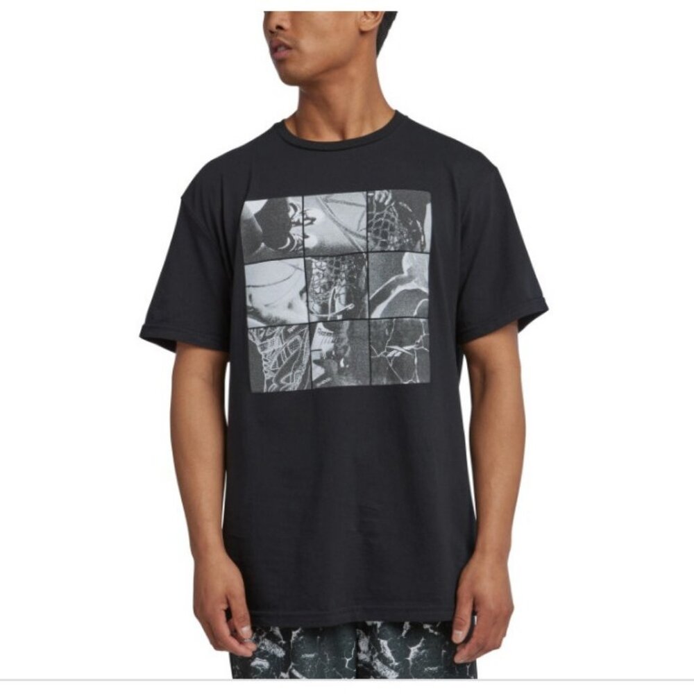Reebok Men's Above the Rim Basketball Collage Graphic T-Shirt - Black Size L